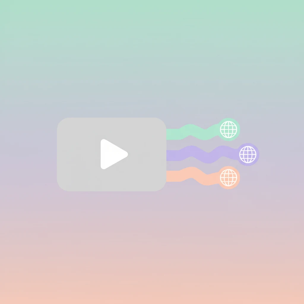 One video clip sending dubbed audio out to several language globes